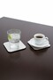 4Pcs Metal Top Wooden Base Silver Color Sand Pattern Wooden Turkish Coffee Cup Tea Mug Home Office Coasters Underlay - 2