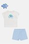 Toddlers Girl 3 Pieces Graphic Print T-Shirt,Shorts and Plush Dinosaur Toy Set, Multicolor - 2