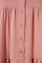 Women's Round Neck Gathered Waist Long Sleeve Salmon Hijab Dress - 3