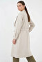 Women's Double-Breasted Collar Belted Printed Back A.Beige Trench Coat - 6