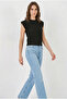 Women's Zero Sleeve Textured Black Blouse - 3