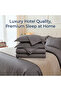 4 Piece Single Duvet Cover Set - Microfiber Satin Stripe, Elastic Fitted Sheet 120x200+20cm Deep Pocket, Hotel Quality Ultra Soft - 6
