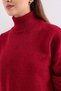 Women's Turtleneck Pleated Skirt Knitwear Red Two-Piece Set - 4