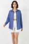 Women's Oversize Cut Viscose Indigo Shirt - 2