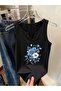 Women's Mix Printed Half V-Neck Sleeveless Regular Fit Comfortable T-Shirt - 2