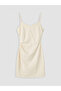 Original V-Neck Drawstring Strap Gathered Crepe Dress - 4