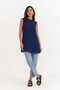 Women's Crew Neck Zero Sleeve Tunic Undergarment with Chiffon Detail on the Front - 3