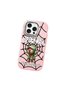 iPhone 15 Pro Max Compatible Case with Camera Protector Pink Silicone Couple Phone Case with Spiderman Pattern - 3