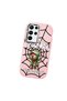 Samsung Galaxy S22 Ultra Compatible Case with Camera Protection Pink Silicone Couple Phone Case with Spiderman Pattern - 3