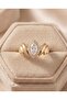 Geometric Detailed Zircon Stone Ring - 3