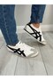 Comfortable Daily Lace-Up Unisex Sports Shoes White Navy Blue Sneaker - 3