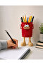 Cute and Funny Desktop Pen Holder with Metal Body - Red - 2