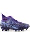 Comfortable Purple Lace-Up Sports Football Boots with Black Pattern