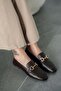 Harper Women's Buckle Genuine Leather Loafer Shoes Brown - 3