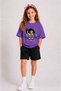 Girls' T-Shirt Shorts Set 100% Cotton Summer Comfortable Fit Weightlifter Girl Printed Sports Casual Set (Shorts and T-Shirt Set)