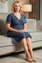 Women's Plus Size Floral Print V-Neck Short Sleeve Skater Cut Knitted Dress Casual Comfortable Modern Stylish - 3