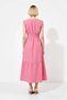 Women's V-Neck Sleeveless Midi Dress Gathered Waist Detail Terrycotton Woven Relaxed Fit Casual Modern - 5