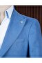 Slim Fit Men's Pointed Collar Linen Single Jacket Cobalt Blue T20157-22 - 3