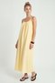 Strappy Summer Long Muslin Dress Lgx0007 Yellow - 2