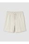 Beige Soft Touch Women's Shorts with Elastic Waist - 5