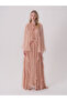 Embroidery and Ruffle Detailed Chiffon Dress