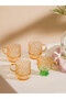 Colorless Pineapple Figured Glass Cup Set of 4 220 ml - 2
