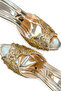 Women's Heeled Slippers with Gold Beads - 7