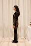 Posada Slim Fit Black Long Knitwear Dress - 4