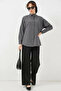 Women's Oversize Basic Cotton Gray Hijab Shirt
