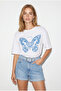 Butterfly printed t-shirt-white - 2