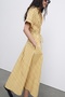 Gingham Midi Length Woven Dress with Tie Detail Ss26El0040 - 5