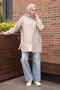 Beige Sequin Embroidered Shirt - 2