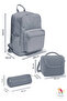 Kids Navy Blue Cobalt blue Football Patterned School Backpack, Lunch Bag, Pencil Bag Set - 2