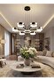 Modern Lighting, chandelier, 3 color LED Light, Black + Gold Color, 70x70 cm, Suitable for bedroom and living room, Adjustable height. - 6