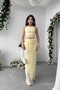 Premium Set with Back Tie Detail, Blended Crop Blouse and Maxi Skirt - 6