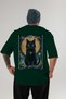 For the Love of Cats 12 Cats Printed Green Oversize T-Shirt 100% Cotton Unisex Cat Lover Premium Design - 2