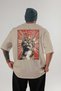 For the Love of Cats 60 Cats Printed Beige Oversize T-Shirt 100% Cotton Unisex Cat Lover Premium Design - 2