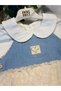 Girl's 2-Piece Set - Lace Jumpsuit Skirt and Bodysuit - 100% Natural Cotton - Beige - 3