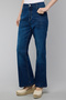 Washed Flared Jeans with Button Closure - 3