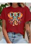 Women's Ethnic Elephant Printed Oversize T-Shirt Loose Fit