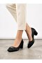 Women's Black Thick Heel Comfortable Fit Heeled Shoes - 3