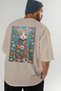 For the Love of Cats 7 Cats Printed Beige Oversize T-Shirt 100% Cotton Unisex Cat Lover Premium Design - 7