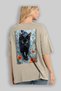 40 Cats for the Sake of Cats Printed Beige Oversize T-Shirt 100% Cotton Unisex Cat Lover Premium Design - 3