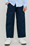 Solid Cargo Pants with Drawstring Waist
