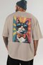37 Cats for the Sake of Cats Printed Beige Oversize T-Shirt 100% Cotton Unisex Cat Lover Premium Design - 5