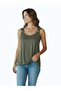 Women's Thick Strap Bird Eye Detailed Viscose Combed Cotton T-Shirt