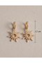 Sunvera Zircon Stone Sun Motif Dangle Hoop Steel Xuping Earrings - 7