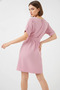 Women's Belted Short Sleeve Powder Dress - 6