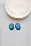 Aqua Blue Oval Gold Women's Earrings - 3