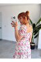 Floral Patterned Slit Madonna Collar Maxi Slit Dress - 2